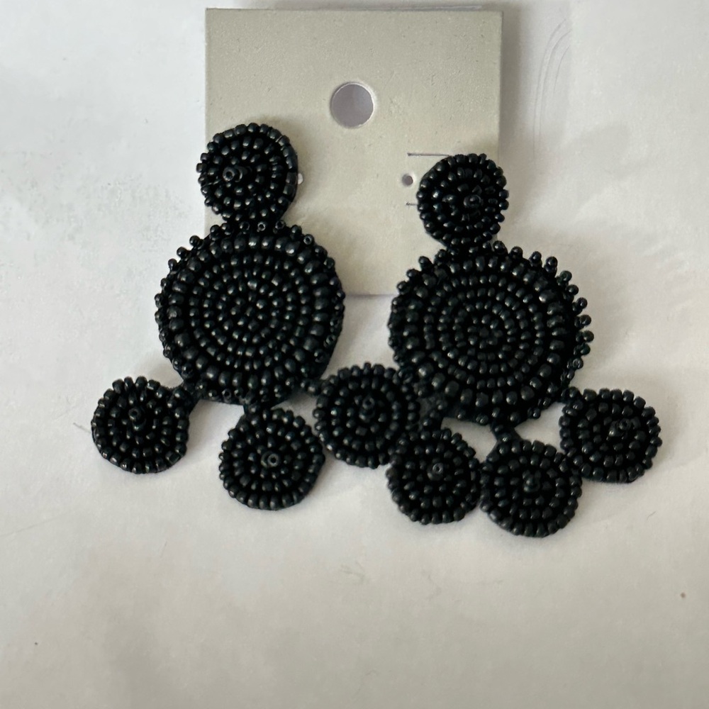 BP. Jewelry black beaded earrings